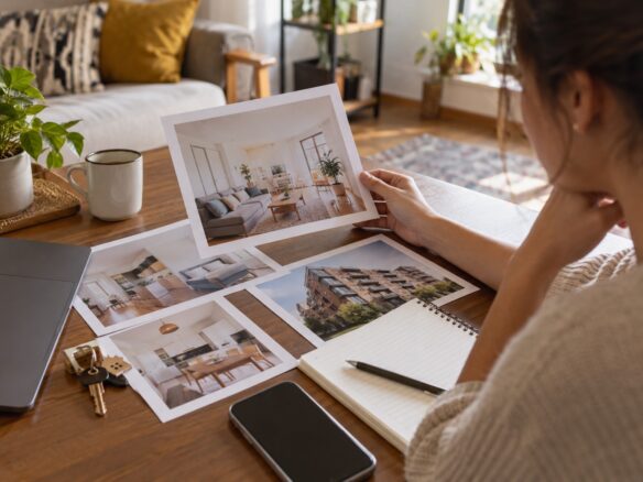 Persona compara opciones de inmuebles en arriendo